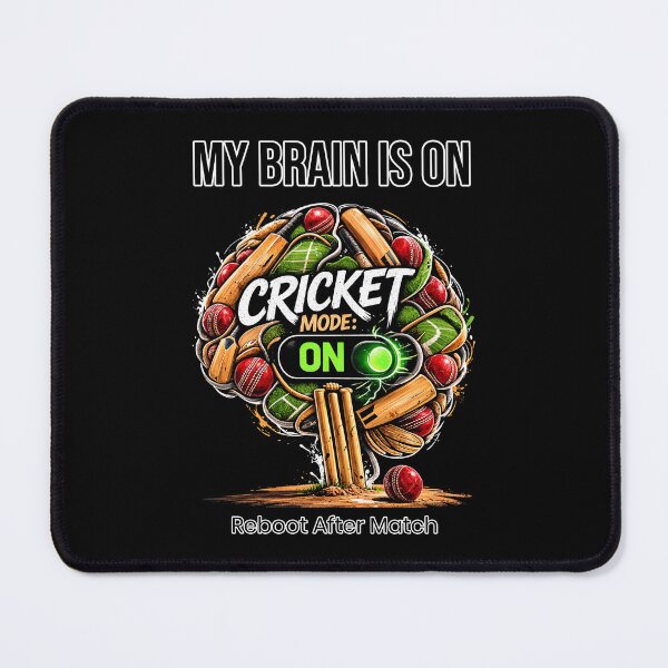 Item preview, My Brain Runs On Cricket Mode – Funny Cricket Lover T-Shirt | Reboot After Match Cricket Fan Design designed and sold by warlistop.