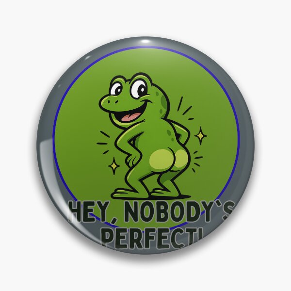 Item preview, Funny Green Frog Nobody’s Perfect Cartoon designed and sold by Szpaku desart .