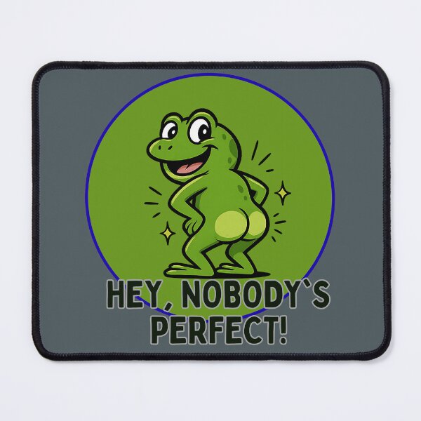 Item preview, Funny Green Frog Nobody’s Perfect Cartoon designed and sold by Szpaku desart .