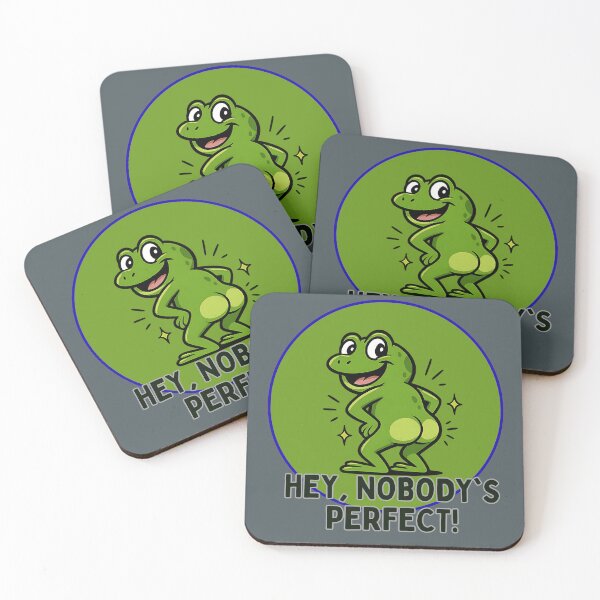 Item preview, Funny Green Frog Nobody’s Perfect Cartoon designed and sold by Szpaku desart .