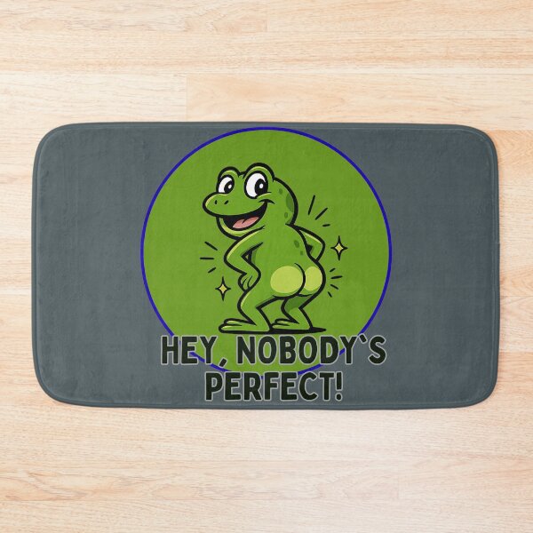 Item preview, Funny Green Frog Nobody’s Perfect Cartoon designed and sold by Szpaku desart .