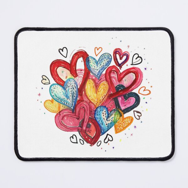Item preview, Whimsical Multicolored Hearts Doodle Illustration designed and sold by Tisunigo.