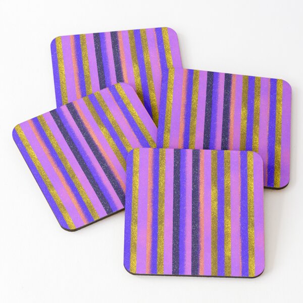 Item preview, Purple Gold Glitter Stripe Pattern designed and sold by bubblegoth.