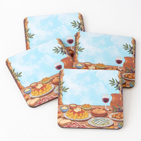 Item preview, Tapas Food Art Spanish Inspired Artwork Wine Lover  designed and sold by DrawnByMoonBeam.