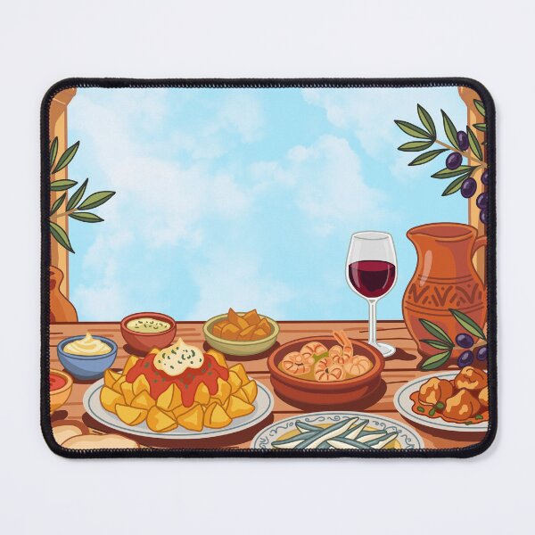 Item preview, Tapas Food Art Spanish Inspired Artwork Wine Lover  designed and sold by DrawnByMoonBeam.