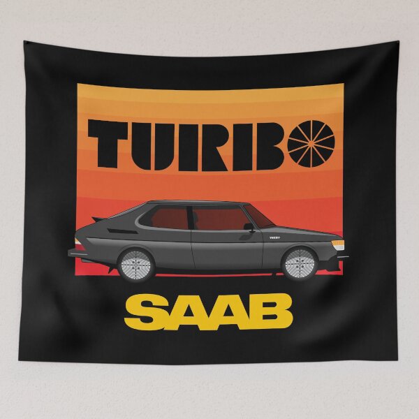 Item preview, Saab 99 TURBO retro Illustration Black designed and sold by blackdogshop.