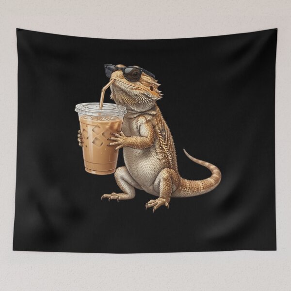 Item preview, Funny Bearded Dragon Drinking Iced Coffee Meme Bearded Dragon Lover designed and sold by TerryConnells.
