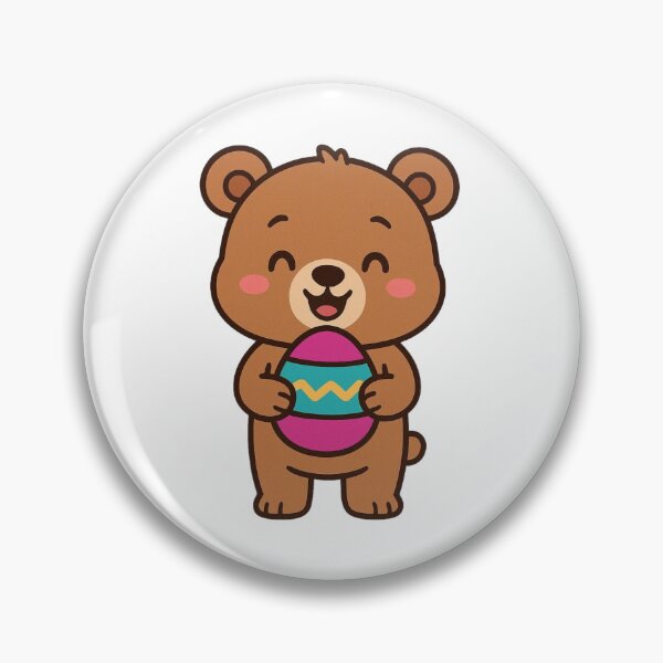 Item preview, Happy Bear Cub Holding Easter Egg – Cute Spring Animal Character designed and sold by Confuzz1ed.