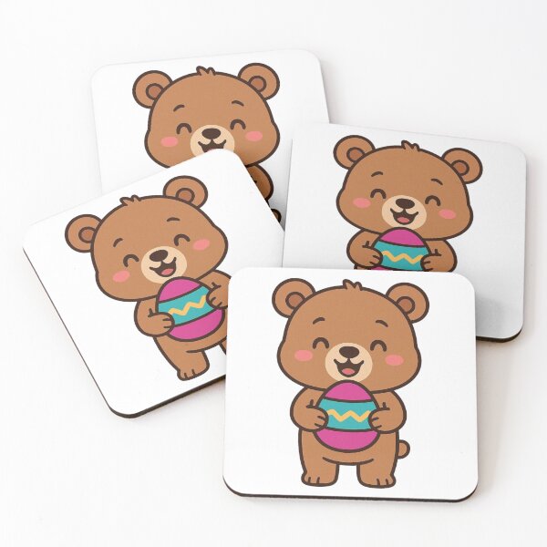Item preview, Happy Bear Cub Holding Easter Egg – Cute Spring Animal Character designed and sold by Confuzz1ed.