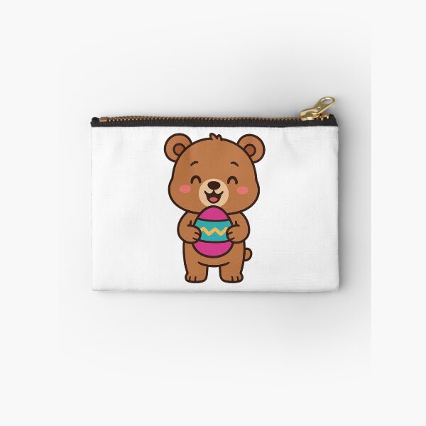 Item preview, Happy Bear Cub Holding Easter Egg – Cute Spring Animal Character designed and sold by Confuzz1ed.