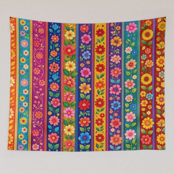 Item preview, Floral stripes full of vibrancy designed and sold by Sigtrix.