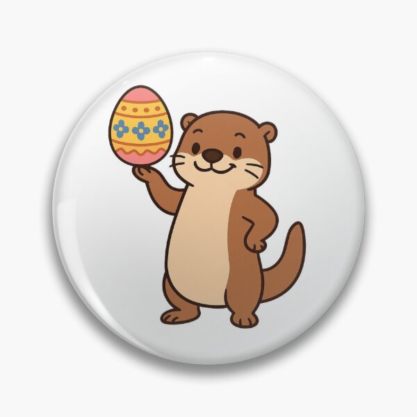 Item preview, Playful Otter Balancing Easter Egg – Cute Spring Animal Character designed and sold by Confuzz1ed.