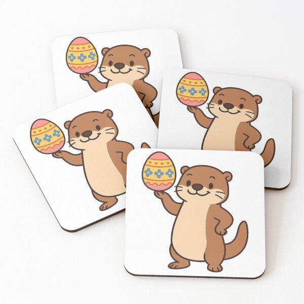 Item preview, Playful Otter Balancing Easter Egg – Cute Spring Animal Character designed and sold by Confuzz1ed.