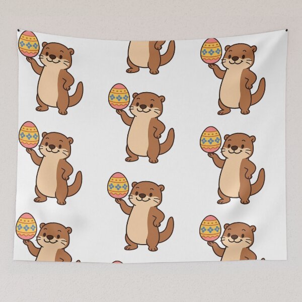 Item preview, Playful Otter Balancing Easter Egg – Cute Spring Animal Character designed and sold by Confuzz1ed.