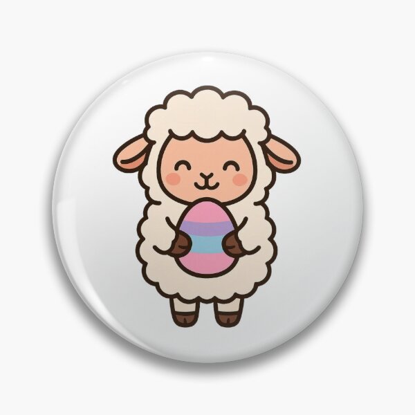 Item preview, Sweet Sheep Holding Easter Egg – Cute Spring Farm Animal Character designed and sold by Confuzz1ed.