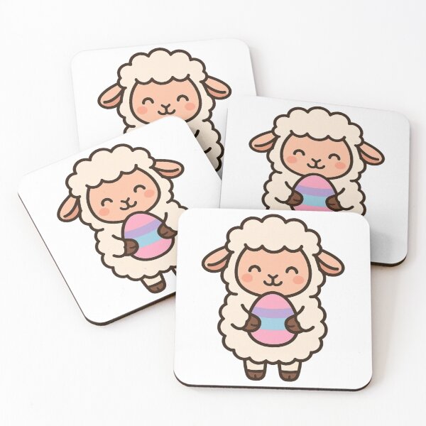 Item preview, Sweet Sheep Holding Easter Egg – Cute Spring Farm Animal Character designed and sold by Confuzz1ed.