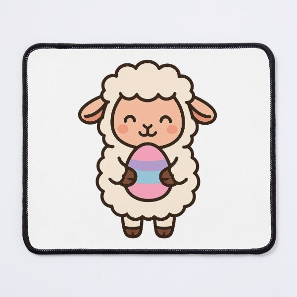 Item preview, Sweet Sheep Holding Easter Egg – Cute Spring Farm Animal Character designed and sold by Confuzz1ed.