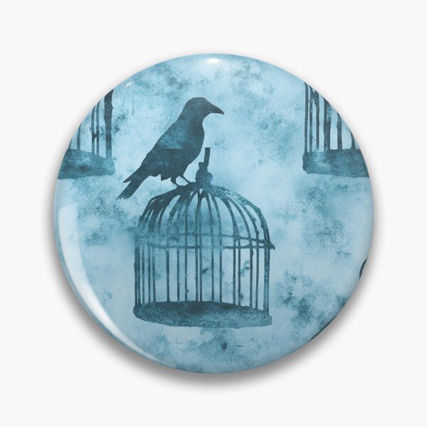 Item preview, Blue Gothic Raven Birdcage Pattern designed and sold by bubblegoth.