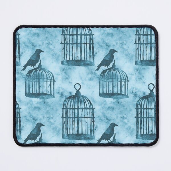Item preview, Blue Gothic Raven Birdcage Pattern designed and sold by bubblegoth.