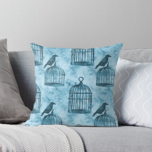 Item preview, Blue Gothic Raven Birdcage Pattern designed and sold by bubblegoth.