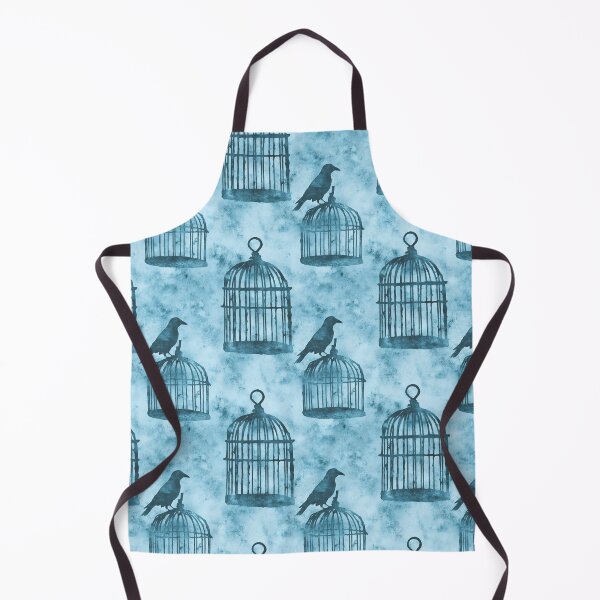 Item preview, Blue Gothic Raven Birdcage Pattern designed and sold by bubblegoth.
