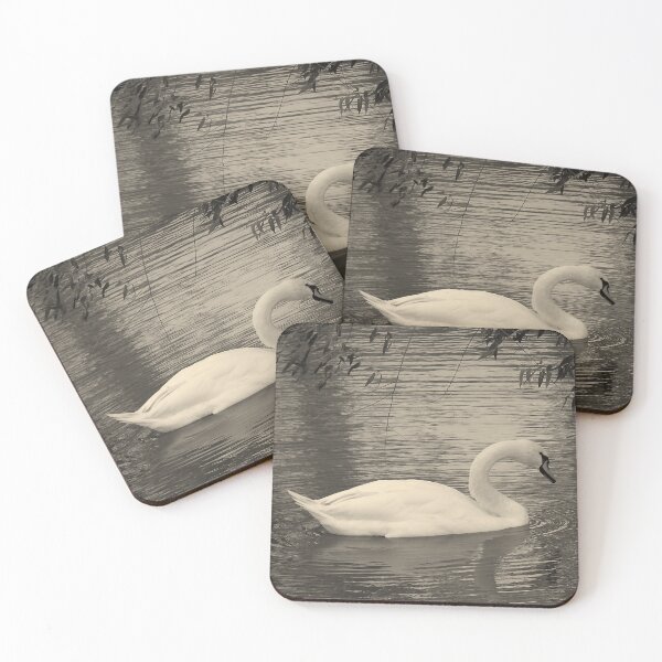 Item preview, Swan Rippling the Water in Black in White designed and sold by coribeth.