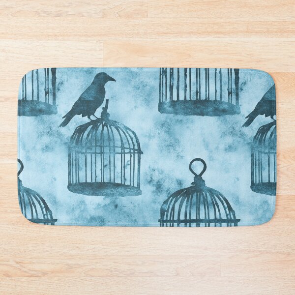 Item preview, Blue Gothic Raven Birdcage Pattern designed and sold by bubblegoth.