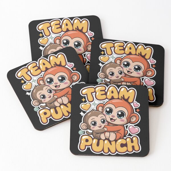 Item preview, Team Punch – Kawaii Monkey Hugging Baby Graphic Tee | Warm Tone Monkey Shirt designed and sold by DarylWelsh2024.