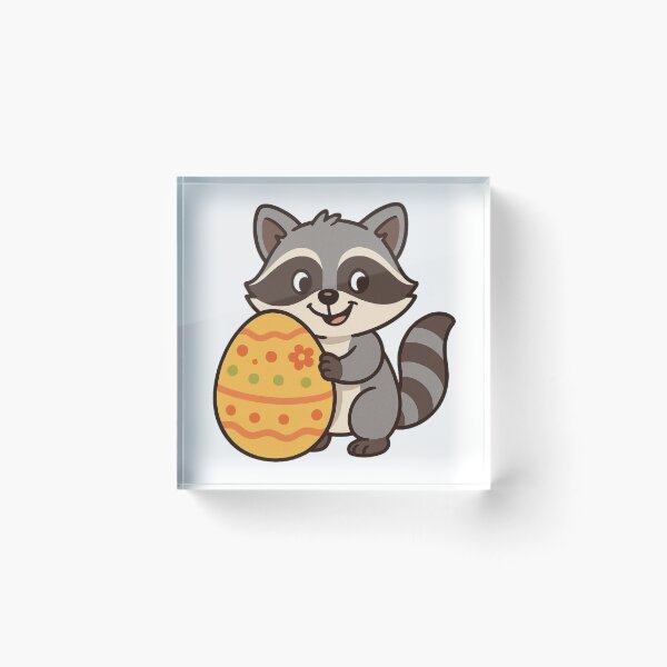 Item preview, Funny Raccoon Hiding Behind Easter Egg – Cute Spring Animal Character designed and sold by Confuzz1ed.