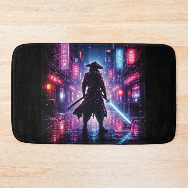 Item preview, Neon Ronin Cyberpunk Samurai – Retro Futuristic Synthwave City Warrior designed and sold by 486DesignCo.