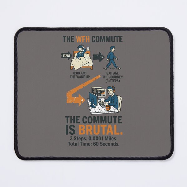 Item preview, Remote Worker Problems Brutal 60-Second Commute designed and sold by ArtsyWishesShop.