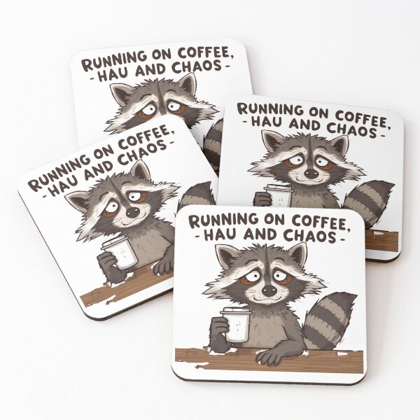 Item preview, Chaotic Caffeine Raccoon designed and sold by RizziesDesign.