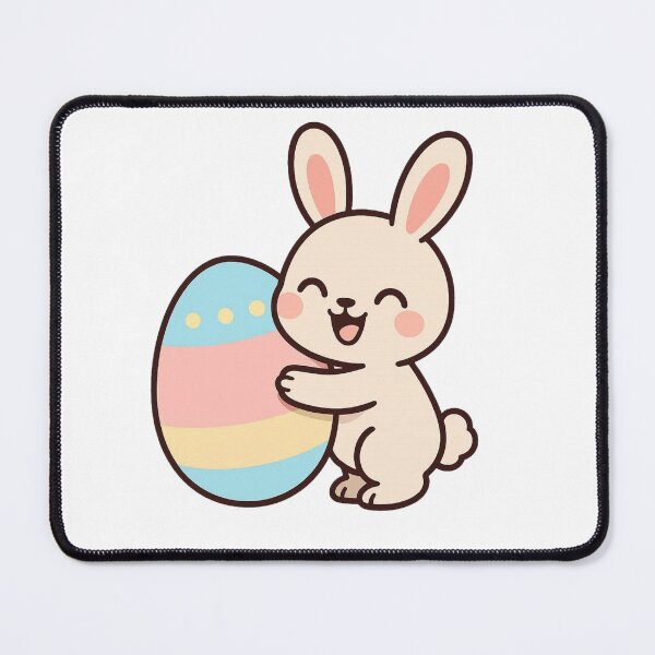 Item preview, Happy Bunny Hugging Giant Easter Egg – Cute Spring Animal Character designed and sold by Confuzz1ed.