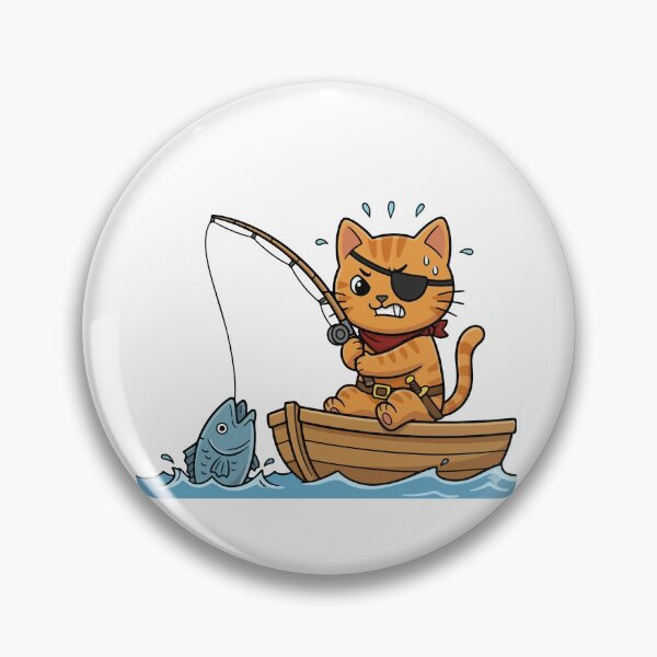 Item preview, Pirate Cat Fishing at Sea designed and sold by VisioraCreative.