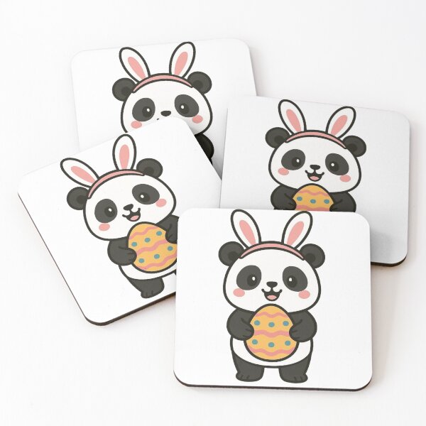 Item preview, Happy Panda Wearing Bunny Ears – Cute Easter Animal Character designed and sold by Confuzz1ed.
