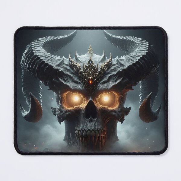 Item preview, Crowned Demon King Skull | Dark Fantasy Horned Beast designed and sold by MouradStudio.