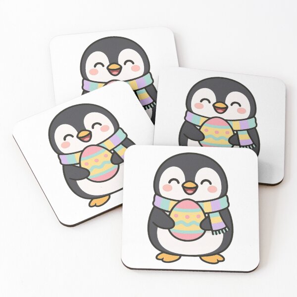 Item preview, Happy Penguin Holding Easter Egg – Cute Spring Animal Character designed and sold by Confuzz1ed.