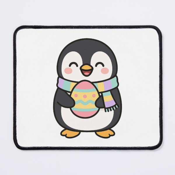 Item preview, Happy Penguin Holding Easter Egg – Cute Spring Animal Character designed and sold by Confuzz1ed.