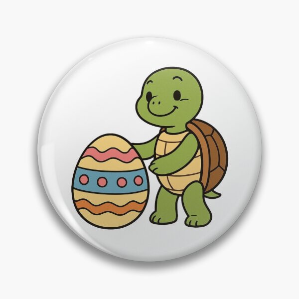 Item preview, Happy Turtle Rolling Easter Egg – Cute Spring Animal Character designed and sold by Confuzz1ed.