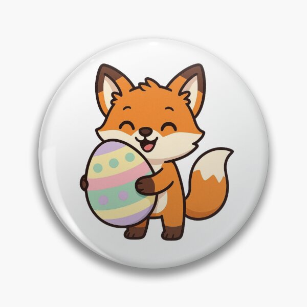 Item preview, Happy Fox Holding Giant Easter Egg – Cute Spring Animal Character designed and sold by Confuzz1ed.