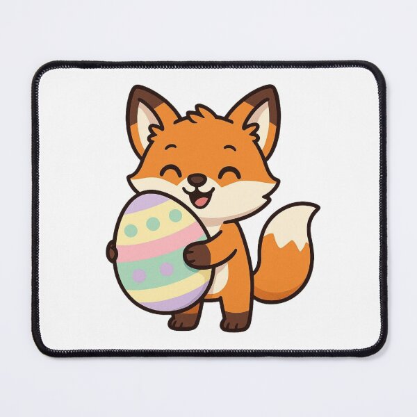 Item preview, Happy Fox Holding Giant Easter Egg – Cute Spring Animal Character designed and sold by Confuzz1ed.