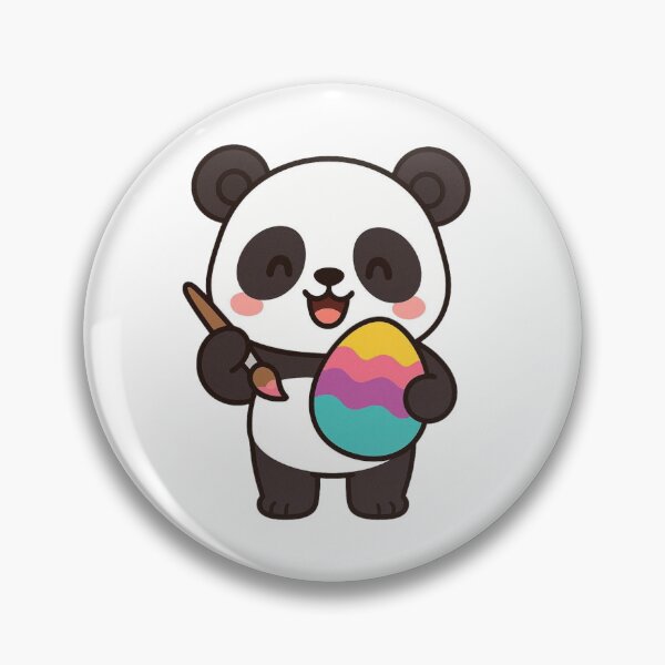 Item preview, Happy Panda Decorating Easter Egg – Cute Spring Animal Character designed and sold by Confuzz1ed.