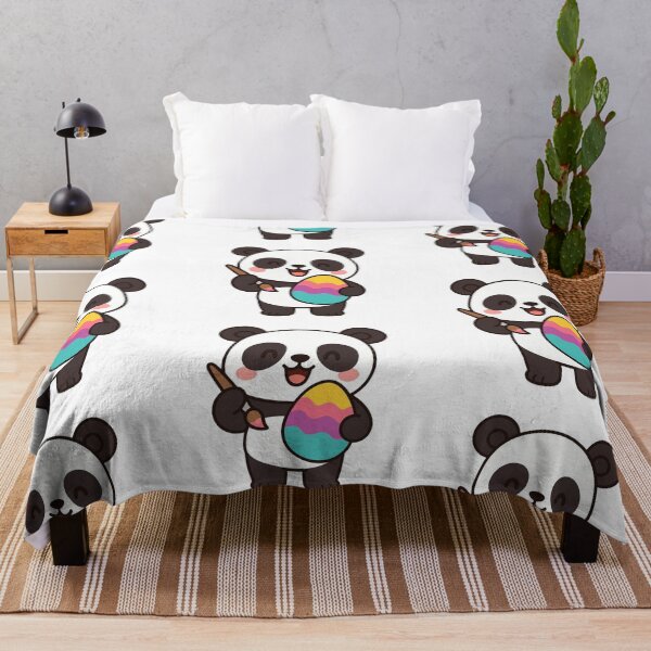 Item preview, Happy Panda Decorating Easter Egg – Cute Spring Animal Character designed and sold by Confuzz1ed.