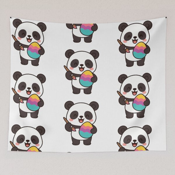 Item preview, Happy Panda Decorating Easter Egg – Cute Spring Animal Character designed and sold by Confuzz1ed.