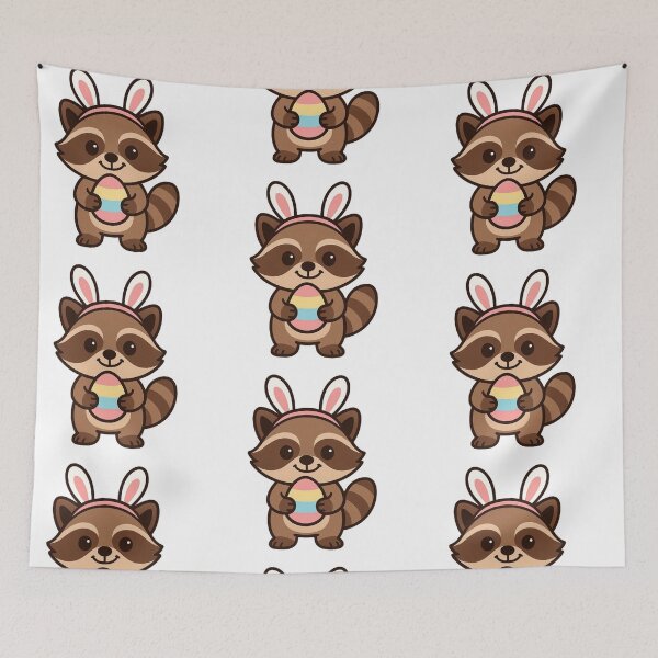 Item preview, Funny Raccoon Wearing Bunny Ears – Cute Easter Animal Character designed and sold by Confuzz1ed.