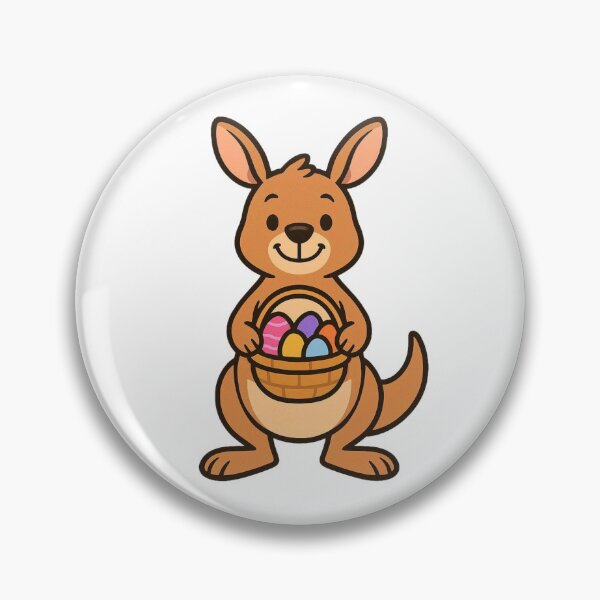 Item preview, Happy Kangaroo Holding Easter Basket – Cute Spring Animal Character designed and sold by Confuzz1ed.