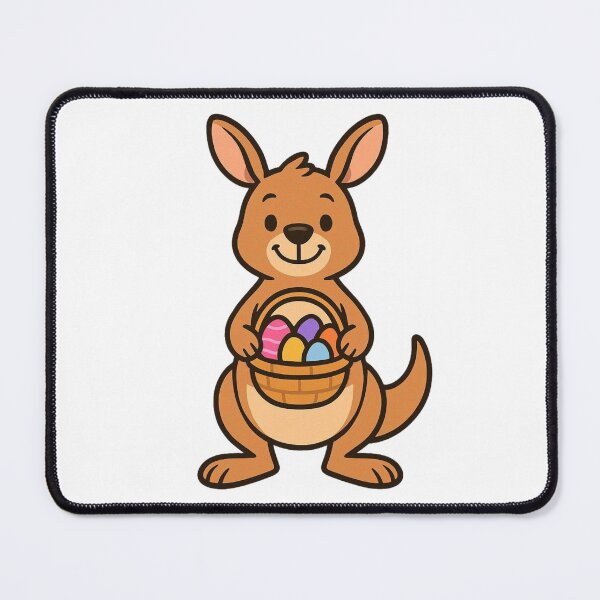 Item preview, Happy Kangaroo Holding Easter Basket – Cute Spring Animal Character designed and sold by Confuzz1ed.