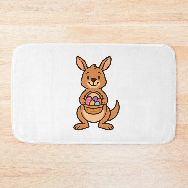 Item preview, Happy Kangaroo Holding Easter Basket – Cute Spring Animal Character designed and sold by Confuzz1ed.