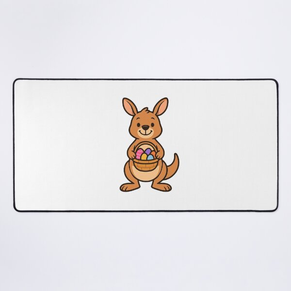 Item preview, Happy Kangaroo Holding Easter Basket – Cute Spring Animal Character designed and sold by Confuzz1ed.