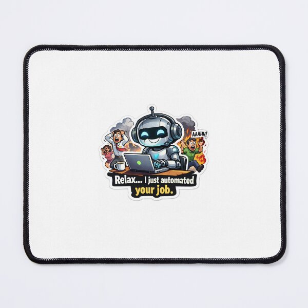 Item preview, Funny AI Robot Meme Sticker – “Relax I Just Automated Your Job designed and sold by IntroInk.